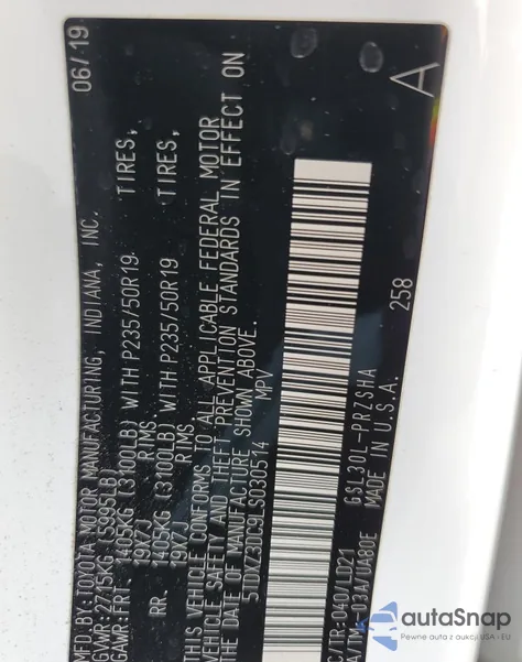 2020 Toyota Sienna Se from USA, damaged, VIN 5TDXZ3DC9LS030514